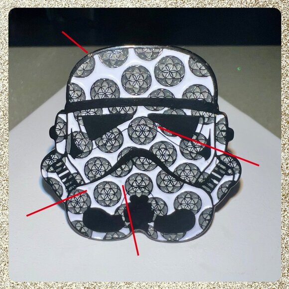 ⭐ Storm Trooper Flower of Life Mandala Enameled Pin EUC - Picture 4 of 4